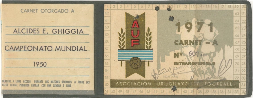 1971 Uruguayan Primera Division Season Pass Presented To Alcides Ghiggia (Letter of Provenance) 